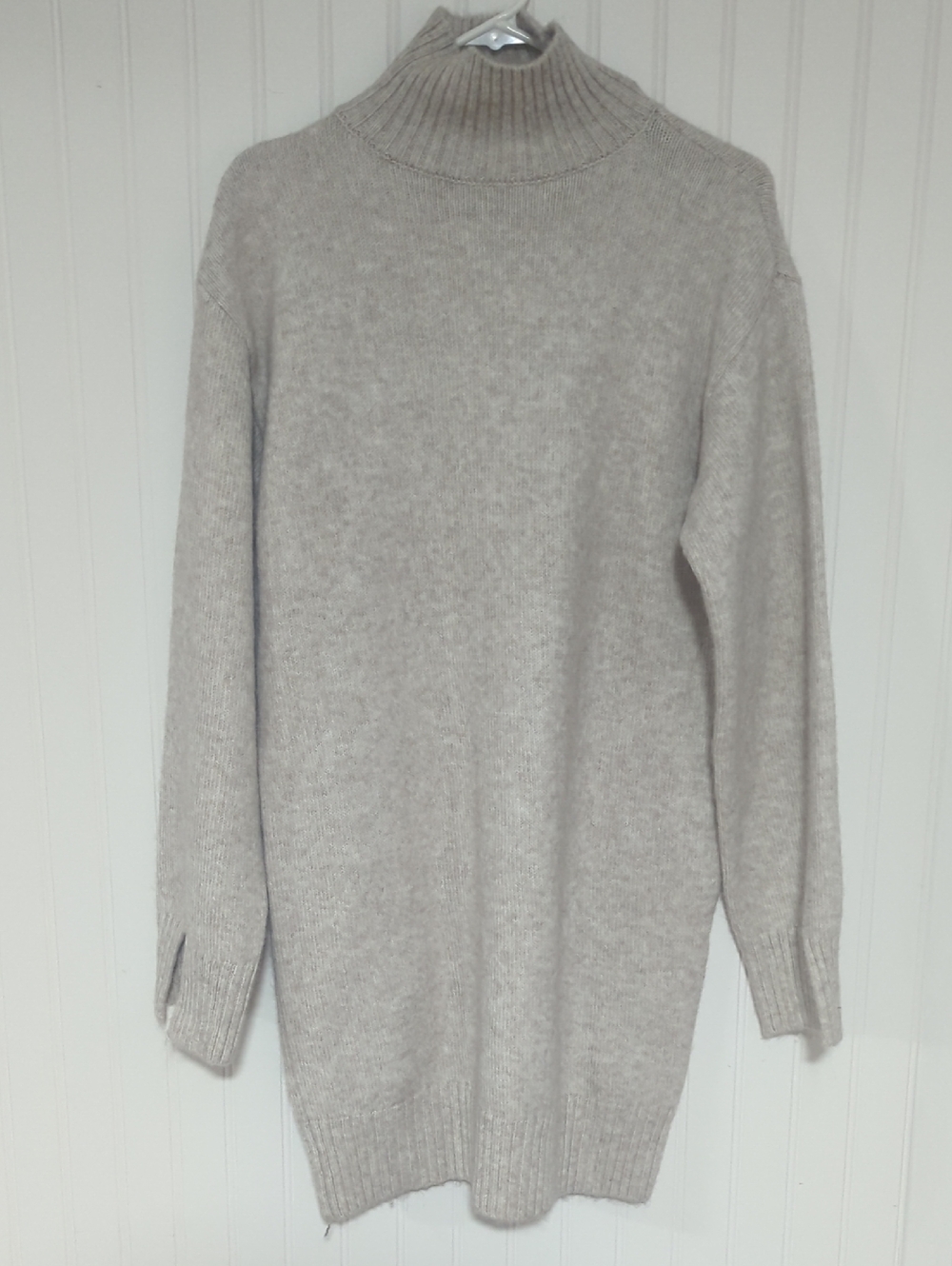 H&M Light Cream Turtleneck Sweater Dress